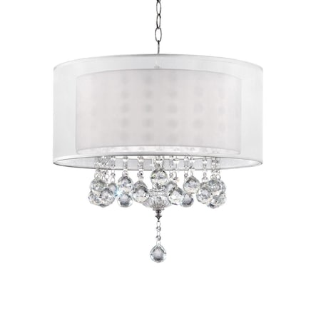 Haz Chic Whiter Ceiling Lamp with Crystal Accents & Silver Shade HA3091855